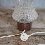 Vintage table lamp, Philips lamp, wood and glass lamp