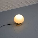 Lampe de table en verre oplain et chrome, années 1970