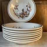 8 English deep plates Royal Tudor Crown Harvest