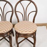Set of 4 turned wicker chairs, vintage.