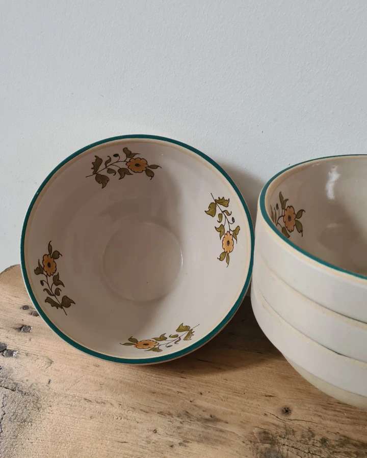Digoin enamelled stoneware bowls