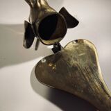 Door knocker / wall paperweight, bronze elephant sculpture