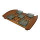Teak tray with glass bowls by Jens Quistgaard for IHQ Dansk Designs, 1960s, set of 6.