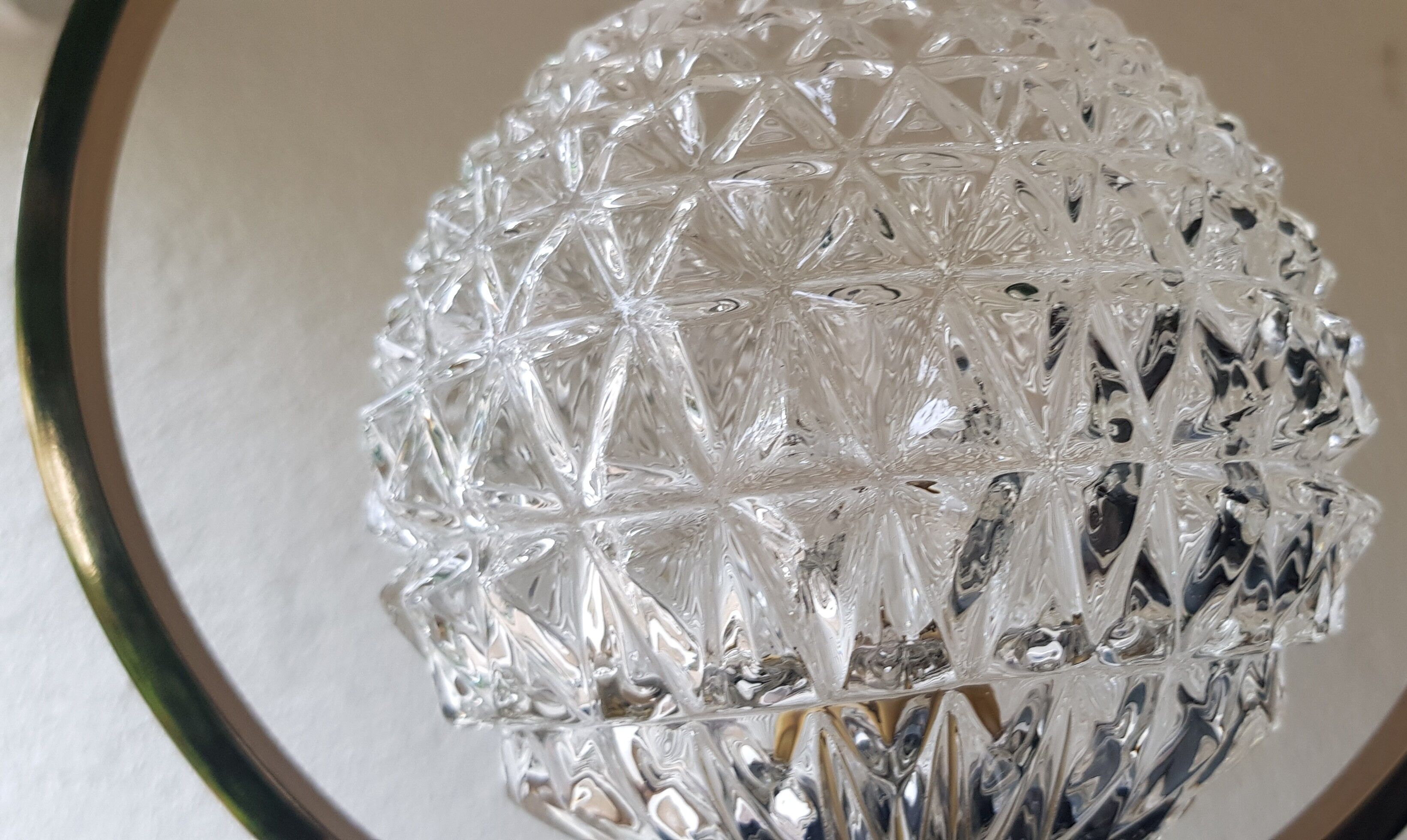 Glass and brass hanging lamp 60