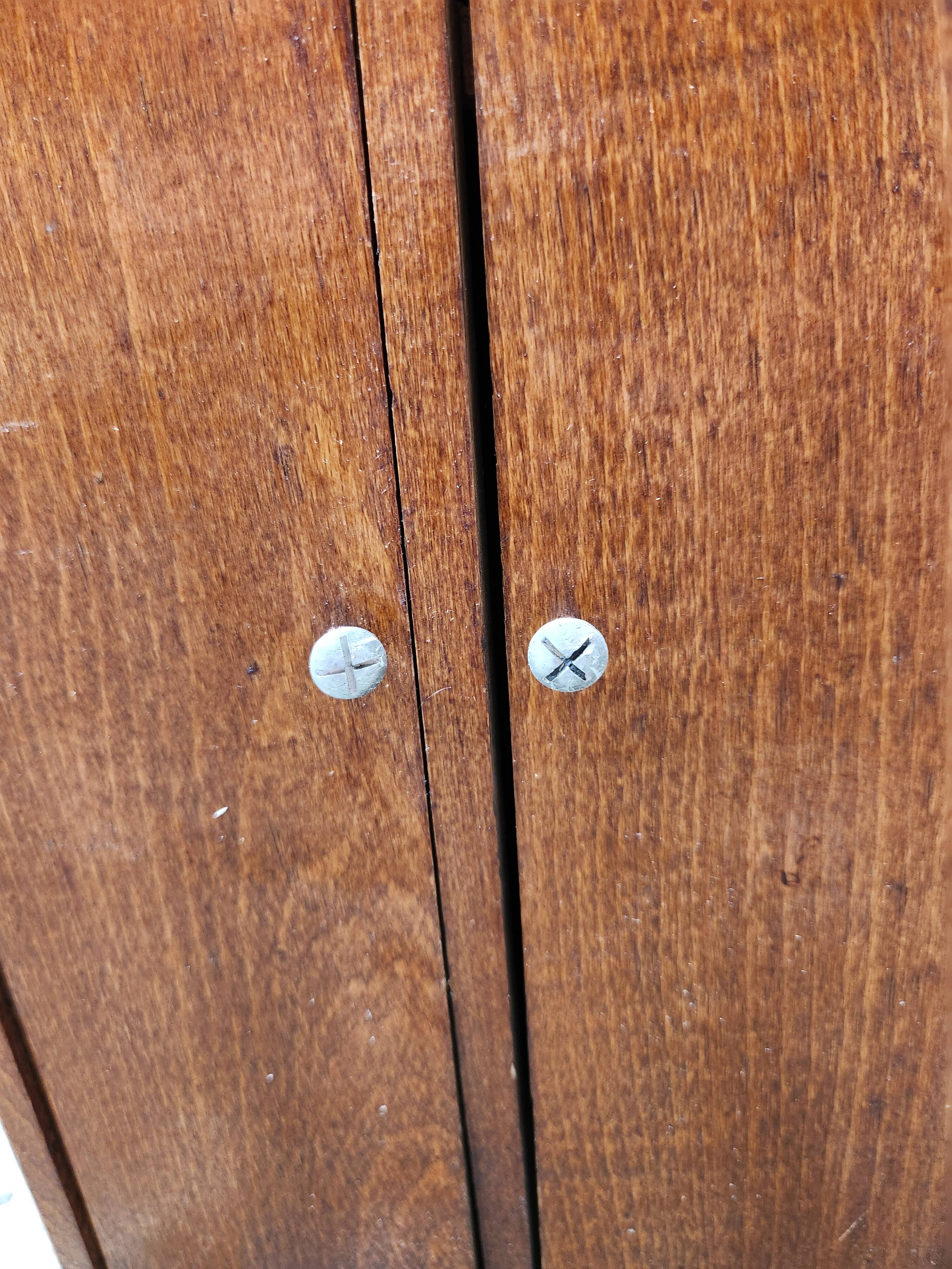 Vintage wooden doll wardrobe Art Deco