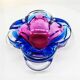 1960s  Pink and Sky Blue Ashtray in Murano Glass.