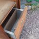 Storage cabinet locker with old wooden curtain