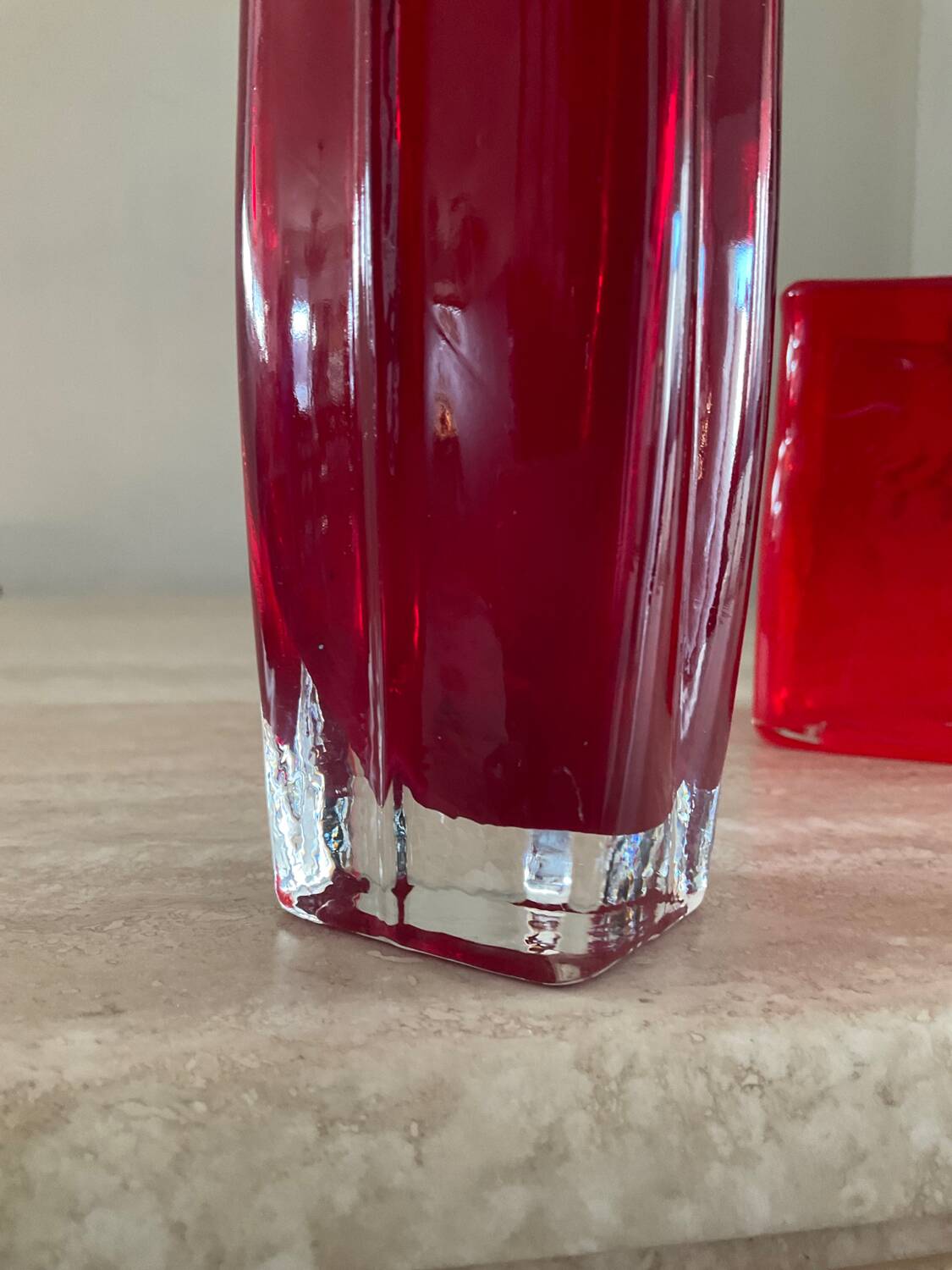 Duo of vintage glass paste vases