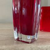 Duo of vintage glass paste vases