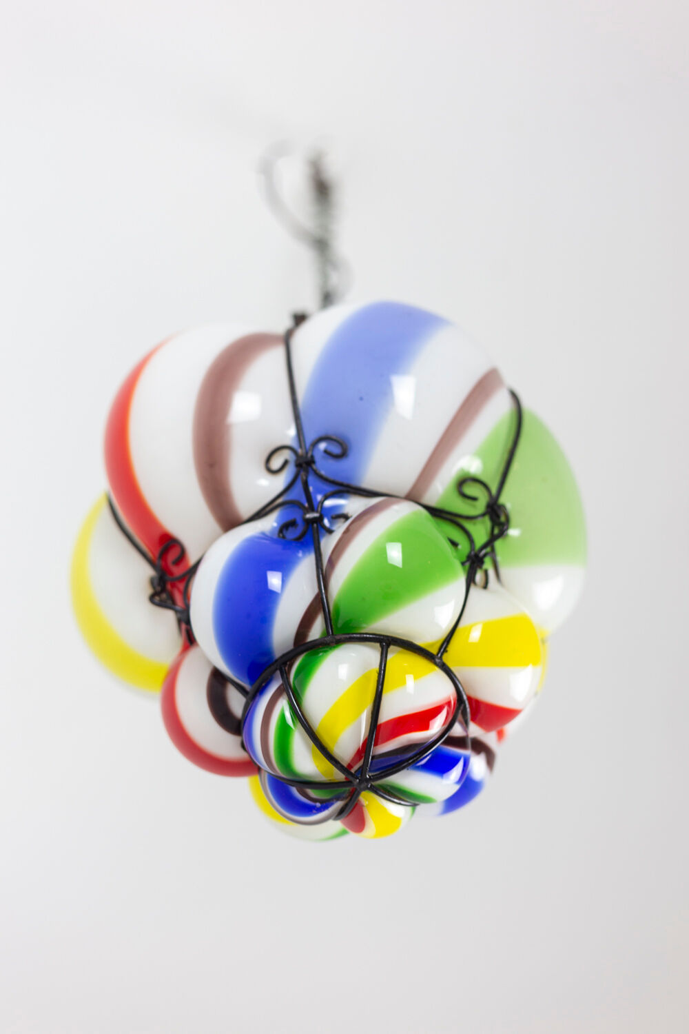 Series of polychrome glass "barley sugar" lanterns, 1950s