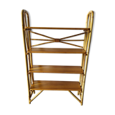 Rattan and wood shelf