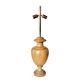 Large vintage lamp base in solid wood and chrome metal