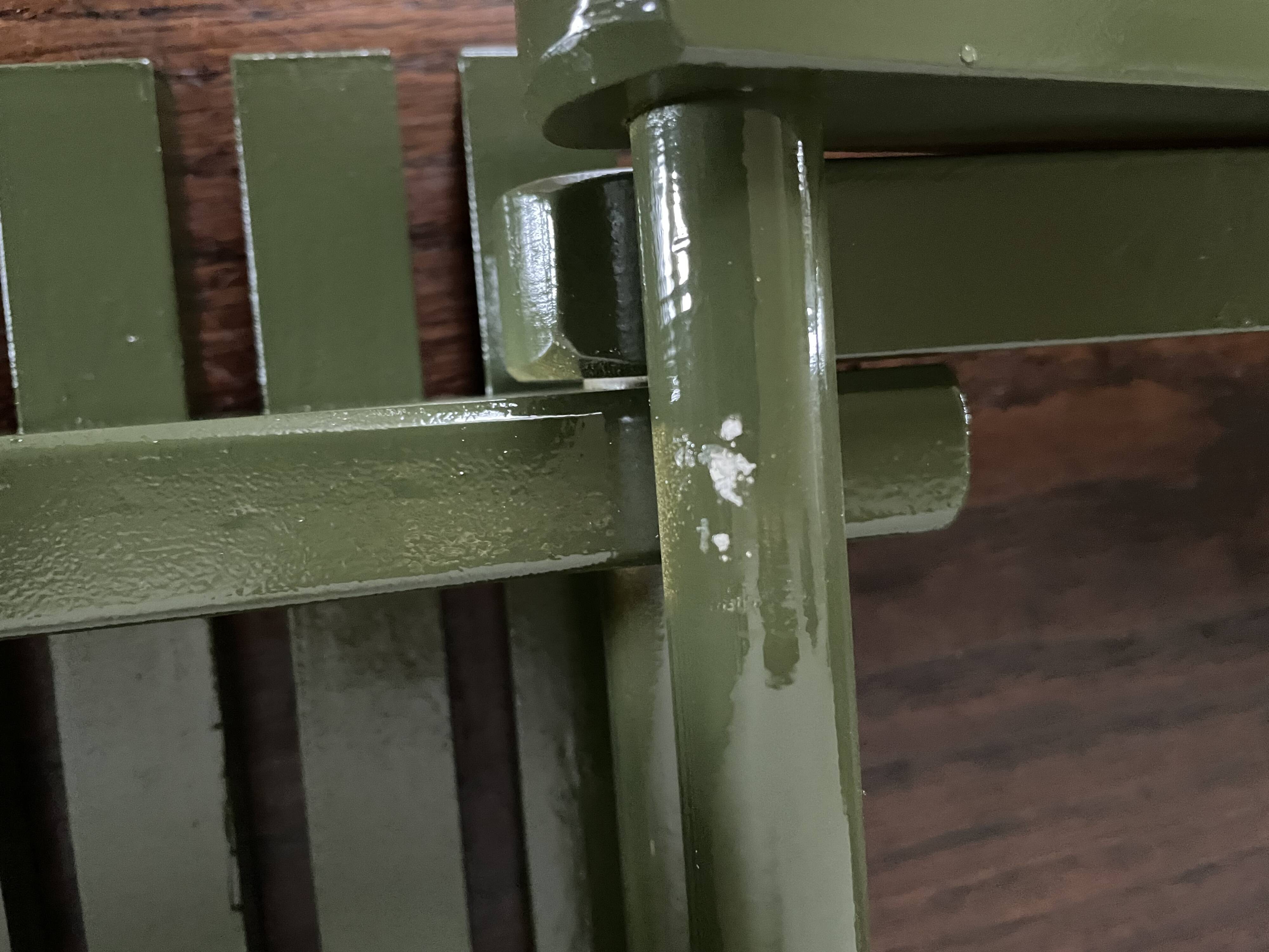 Vintage slatted fishing stool