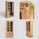 Armoire parisienne vitrée en bois brut, 1940