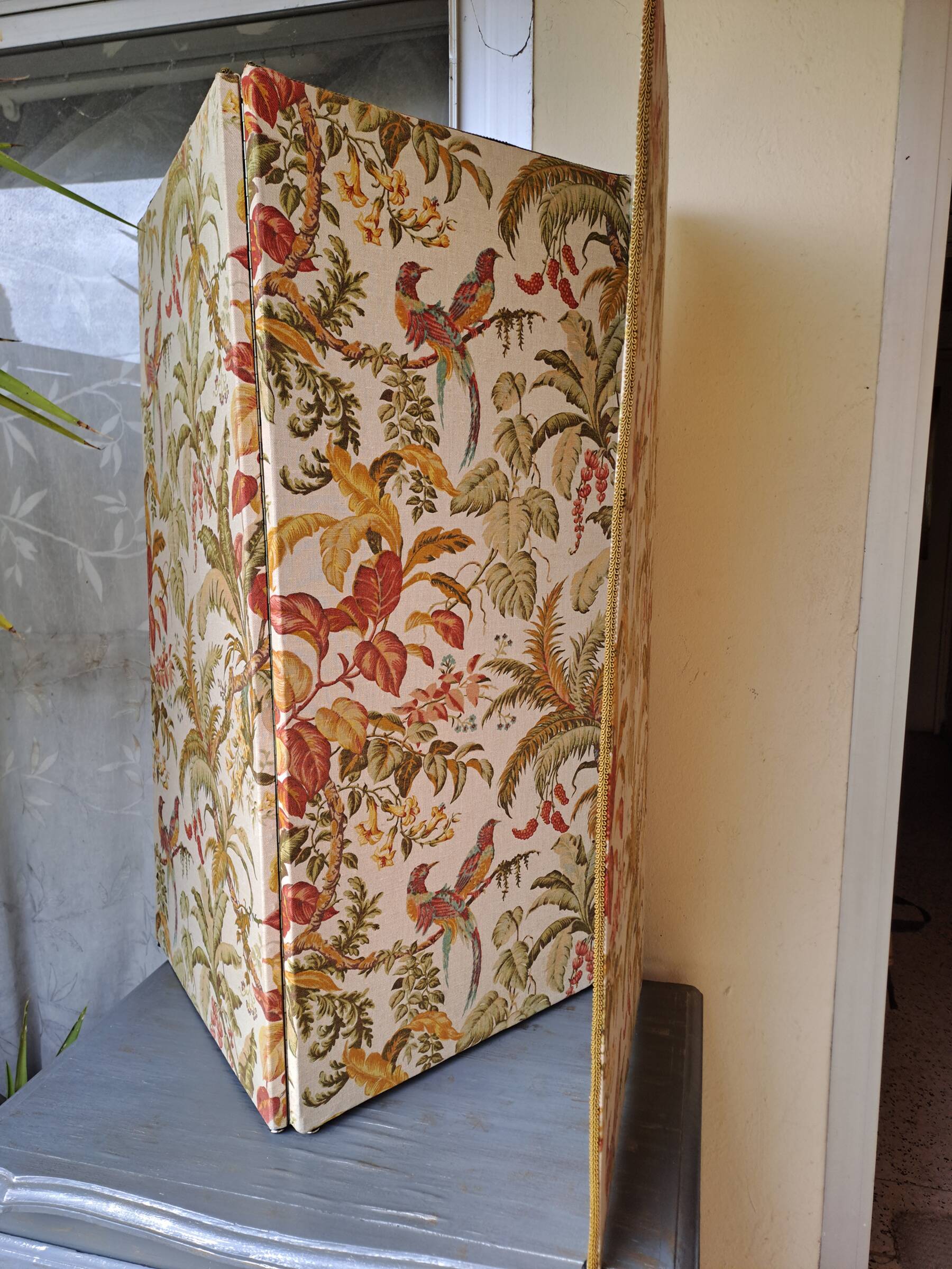 30'S French Tapestry Screen, XX-style classic printed canvas, 3 panels