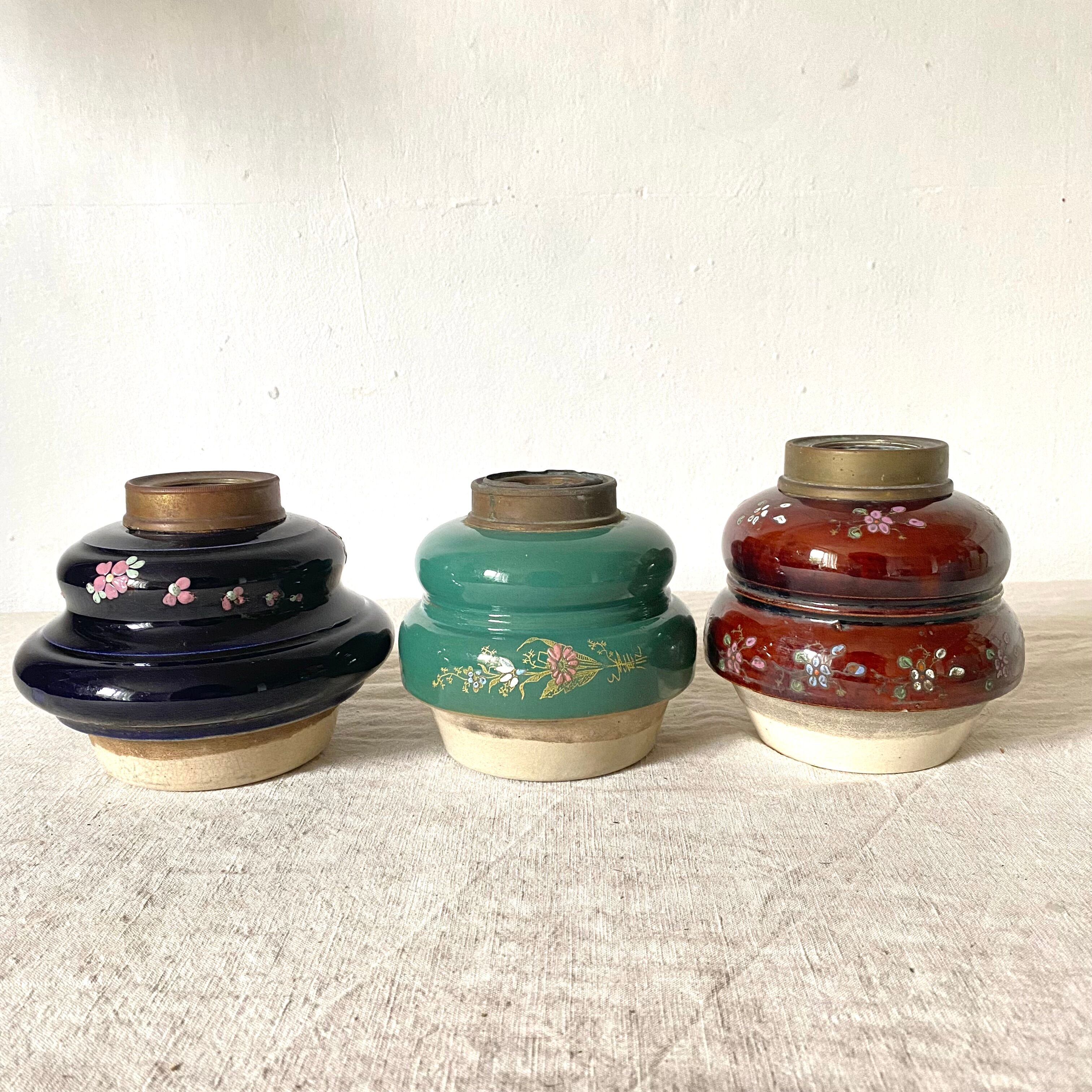 Antique ceramic vases x3