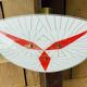 Vintage triangular ceiling light in glass and brass circa 1970s.