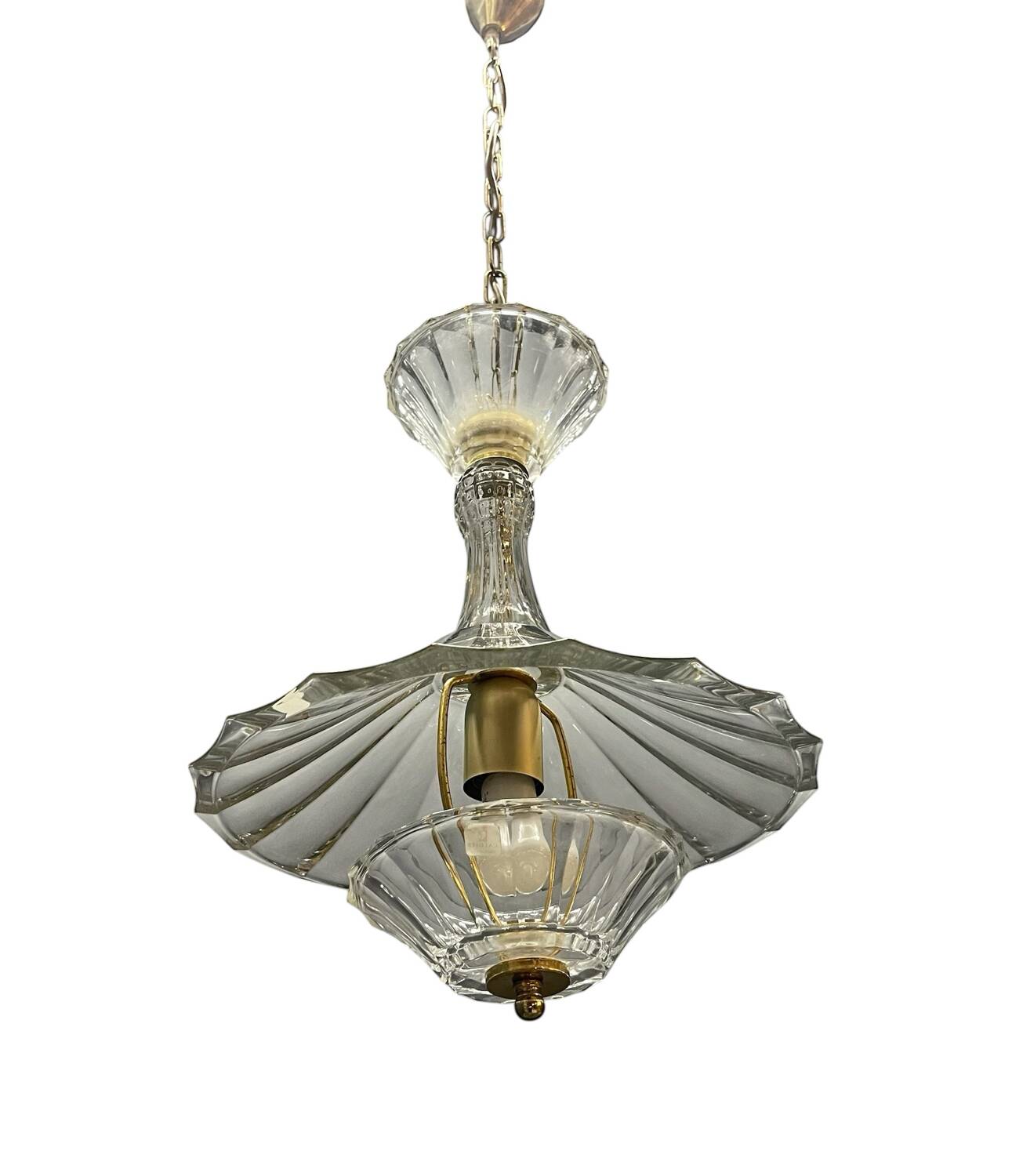 Vintage Crystal Pendant Light by Caldier, Italy, 1970s