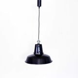 Black enamelled metal suspension, industrial lamp
