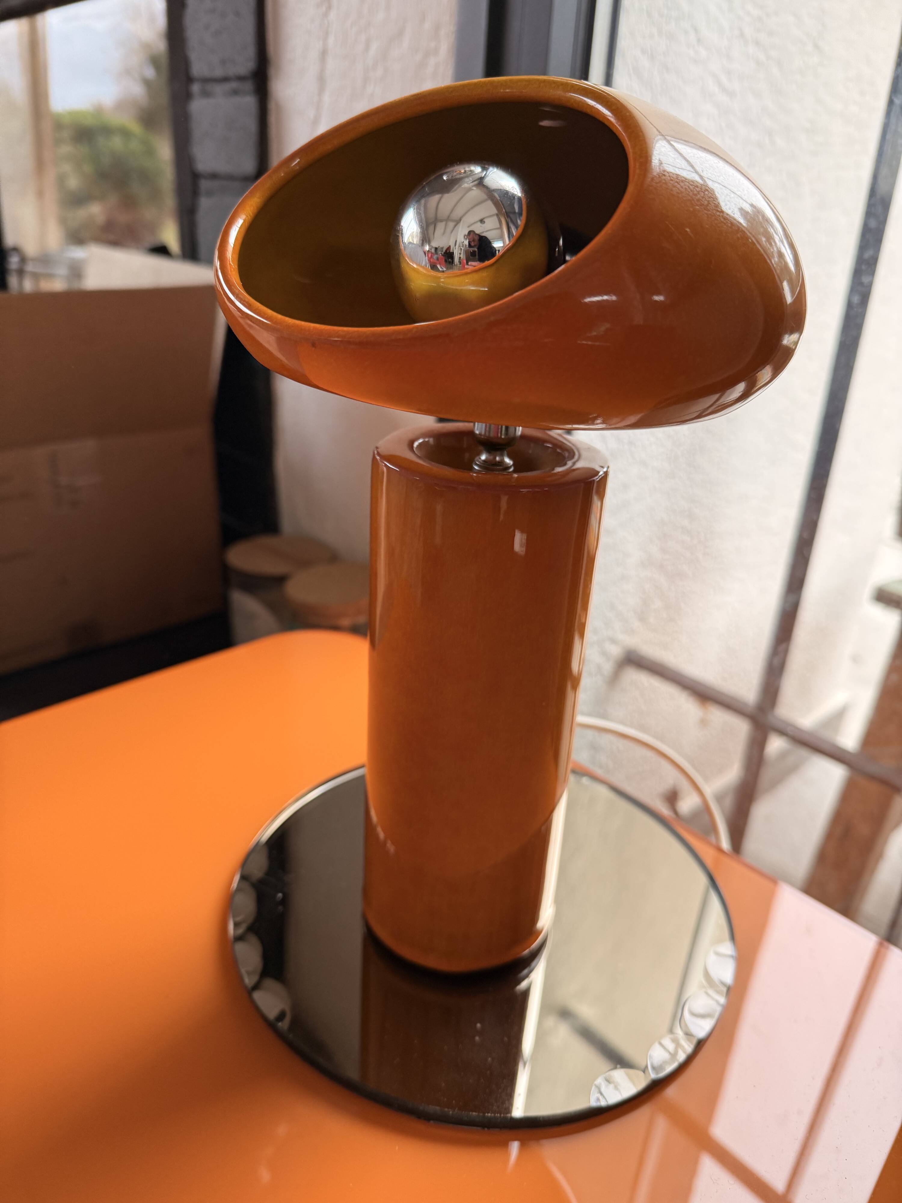 Vintage ceramic space-age lamp