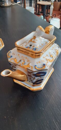 Service à thé XIX ème , solitaire en porcelaine de Paris d'époque Louis Philippe