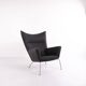 Wingchair – Hans J. Wegner – Model CH445 – Carl Hansen & Søn – Grey Hallingdal – With Footstool