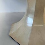 Italian Art Deco Style Square Parchment and Black Lacquer Table, 1980s