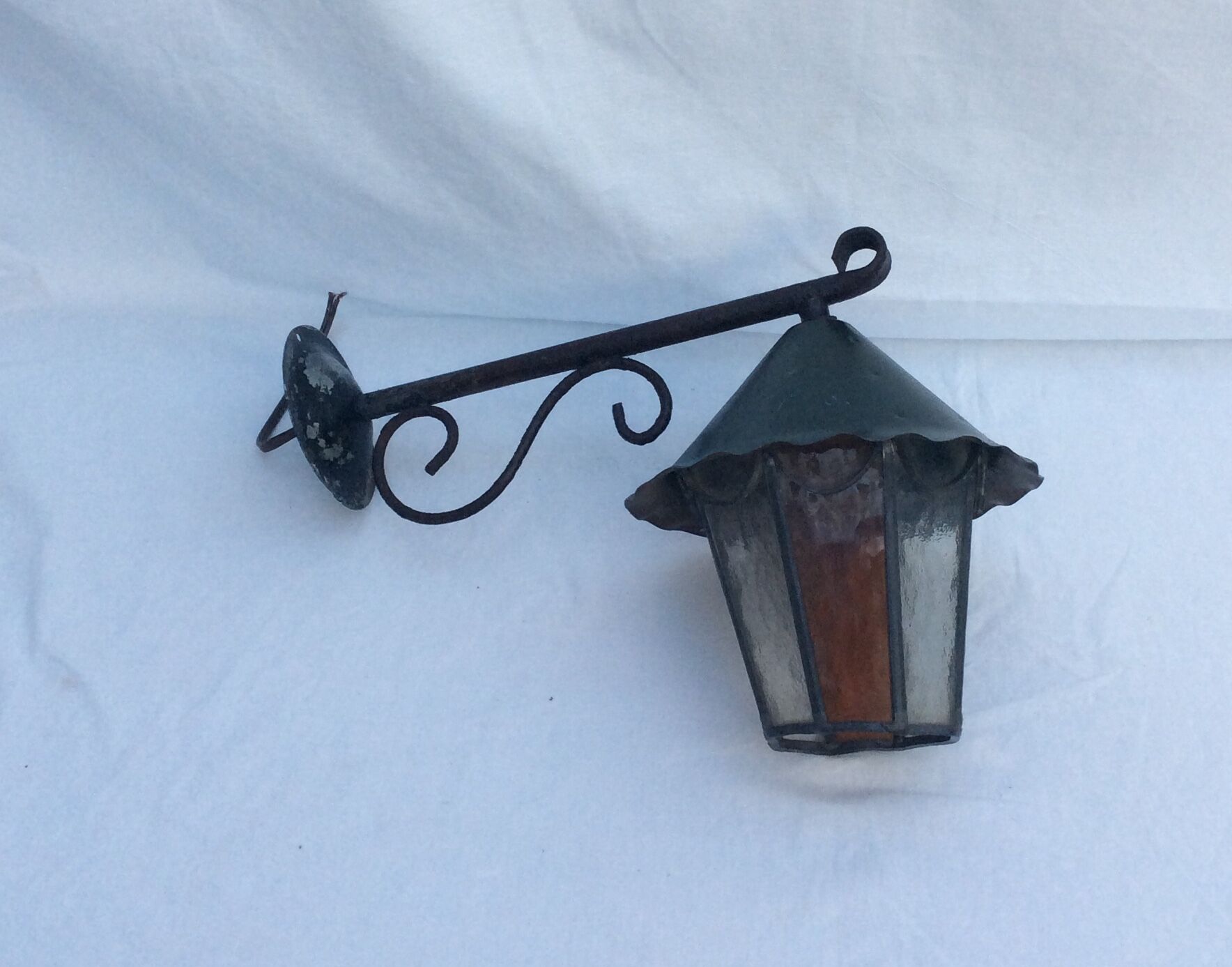 Iron exterior wall lamp