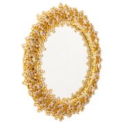 Spectacular backlit mirror in gilded brass and crystal glass by Palwa, Germany.