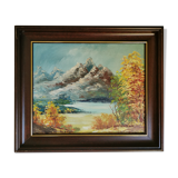 Mountain landscape signed Oil on canvas