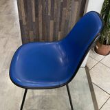 Eames Herman Miller vintage 70s blue vinyl fiberglass chair