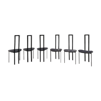 Set of 6 chairs Catellan Italy 80s