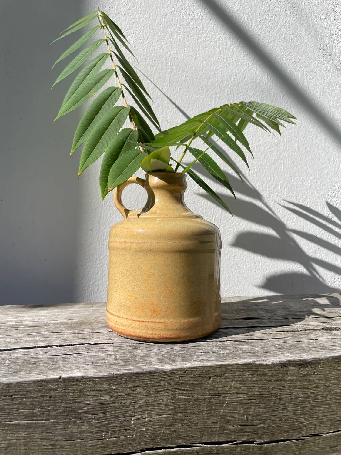 Antique glazed terracotta jug vase