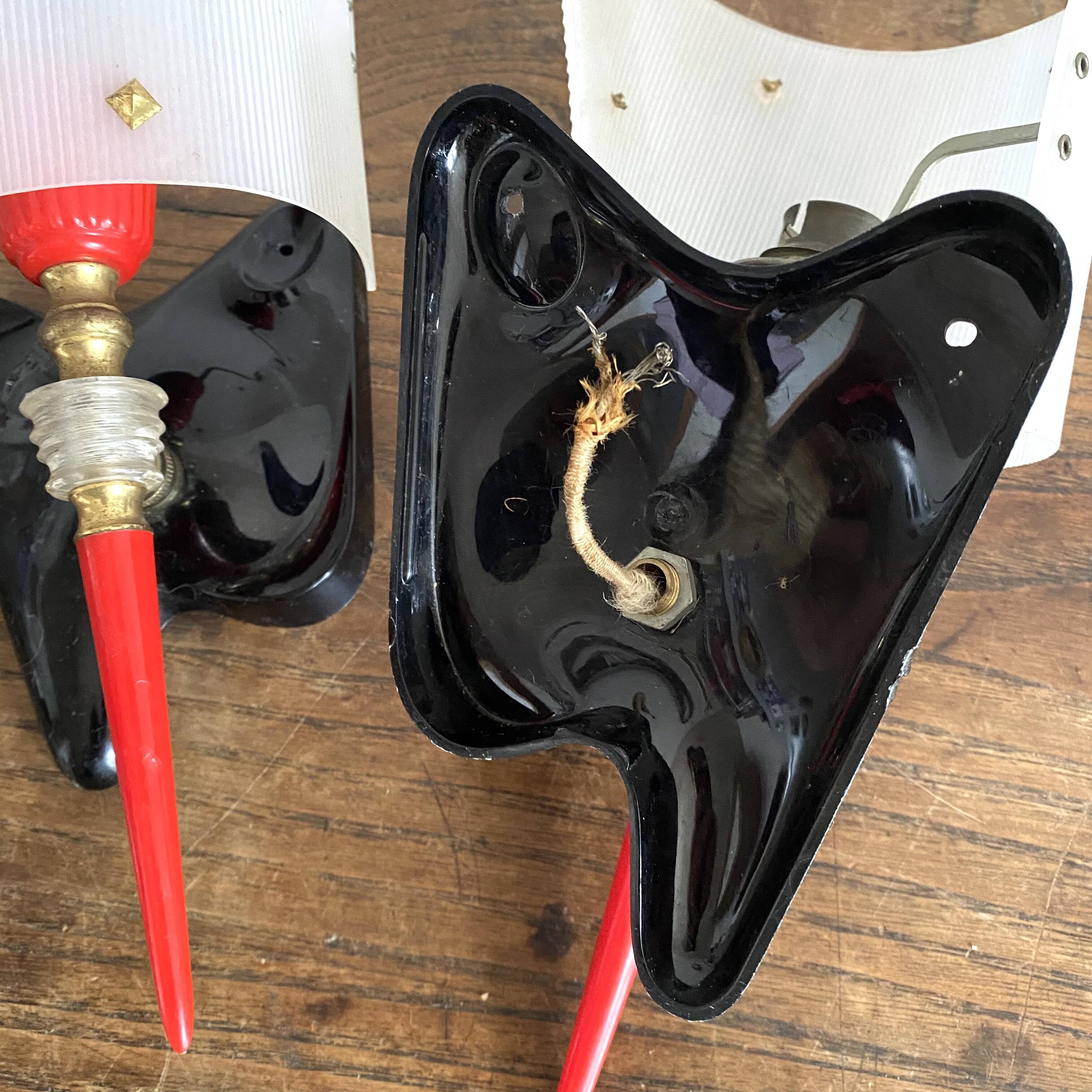 Pair of 50s-60s wall lights