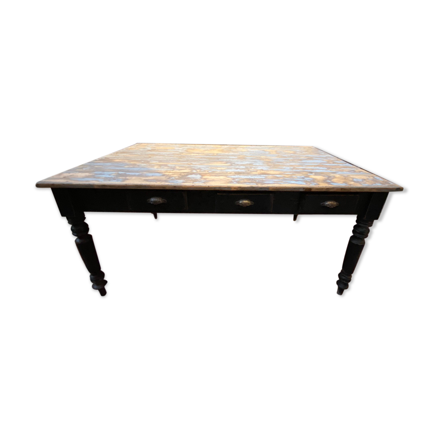 Ancienne table 7 tiroirs