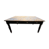 Ancienne table 7 tiroirs