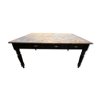 Old table 7 drawers