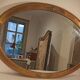 Antique mirror in gilded wood and fine floral decoration - 99x69cm