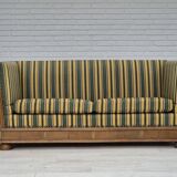 1960s, Danish drop arm sofa, furniture wool, oak wood, orginal condition.