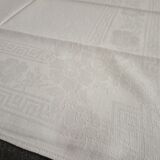 Old damase tablecloth and its 10 towels 230 x 160 cm