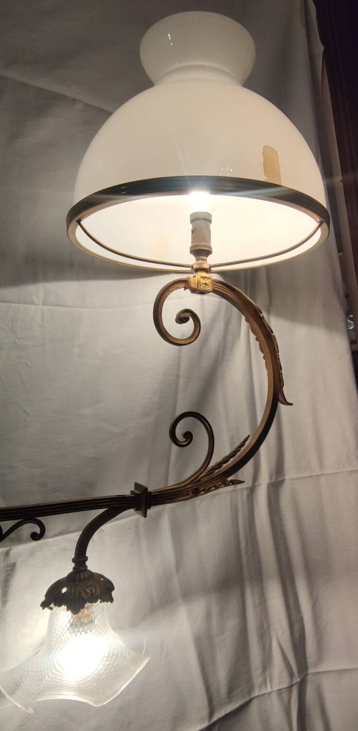 Old large billiard pendant light