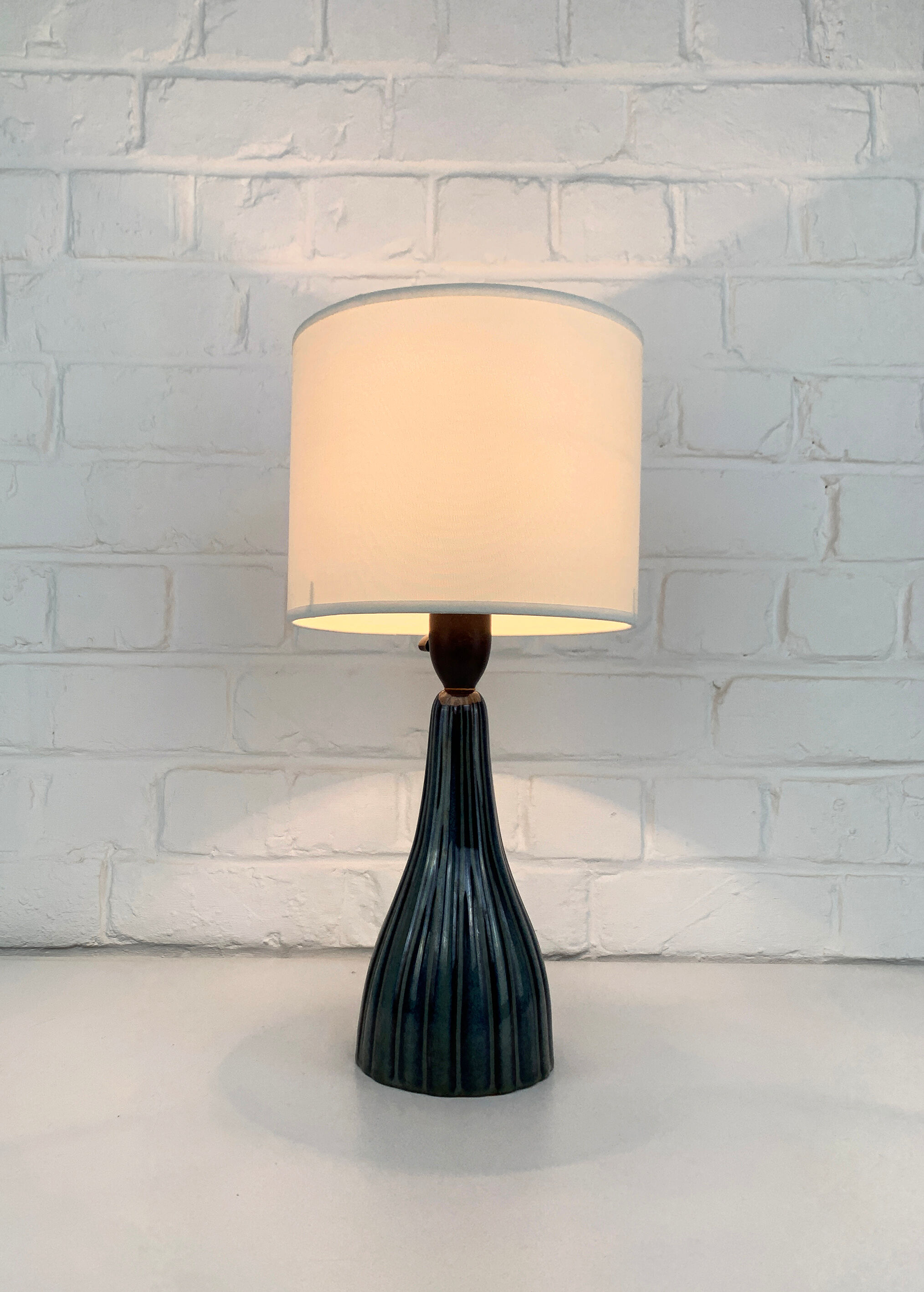 Scandinavian table lamp lined Søholm Keramik Denmark, 1960