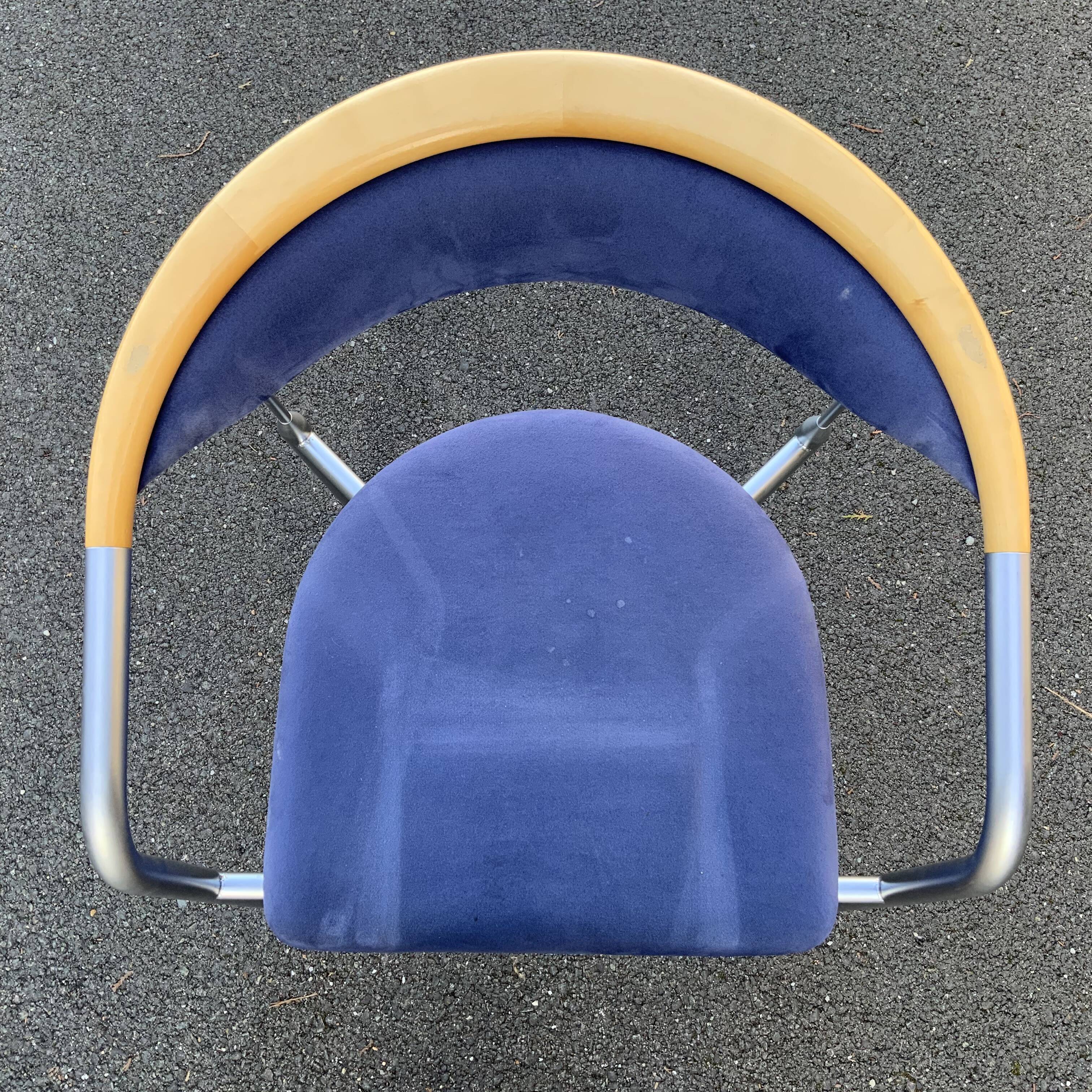4 scandinavian design seats 1990s stainless steel and wood