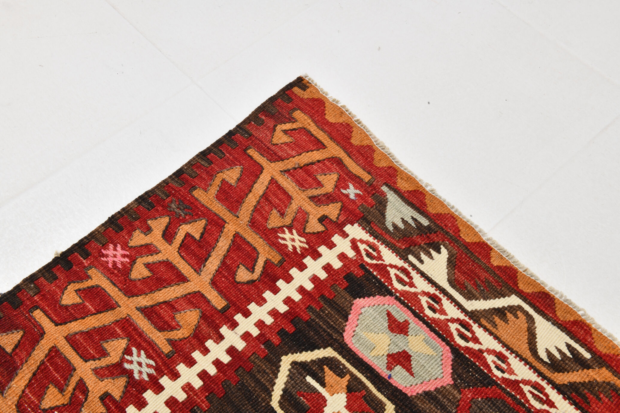 Primitive turkish kilim rug 311x187cm