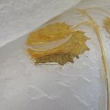 Beautiful acid-etched glass vase from Legras Saint Denis with chestnut tree decoration