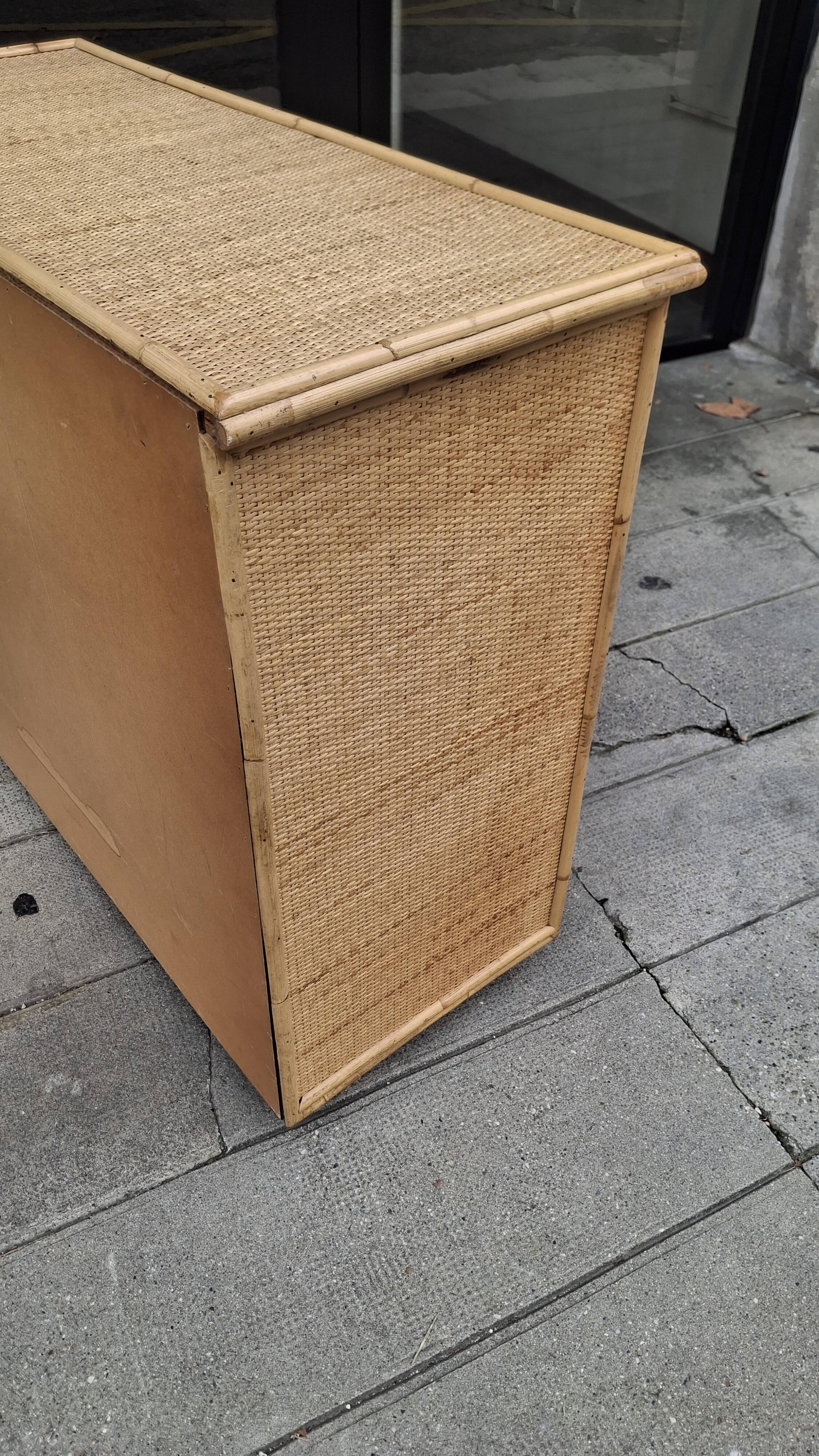 Woven rattan and wicker furniture. Vintage.