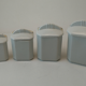 Set 4 spice pots old floral decoration