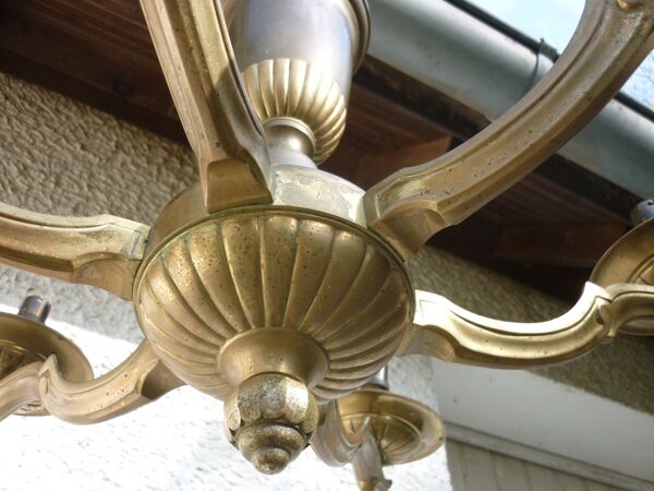 Lustre ancien en cuivre et laiton