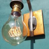 Pair art deco aluminum sconces