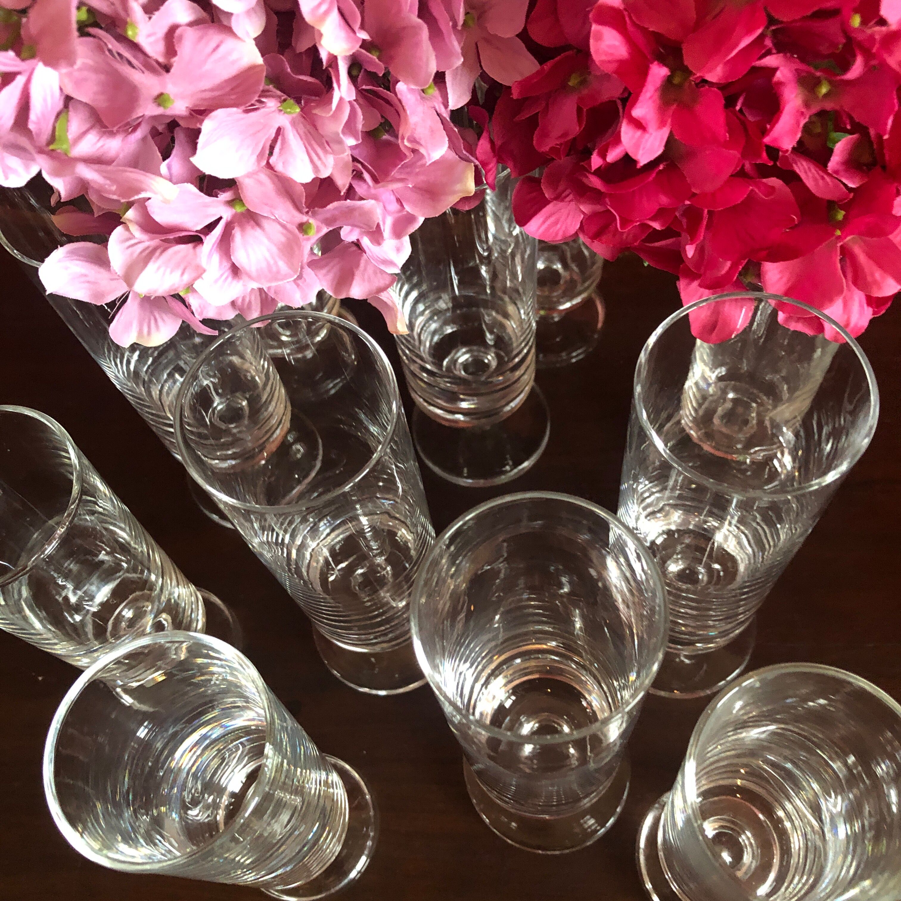 Series of 10 champagne flutes